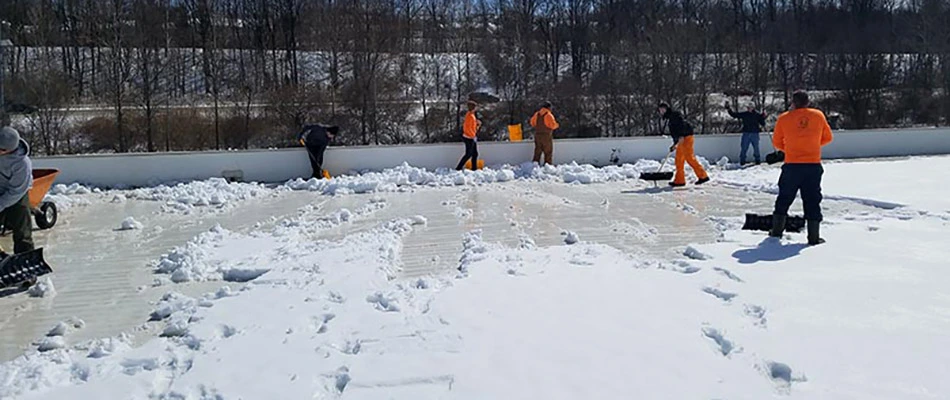 Commercial snow removal in Malvern, Pennsylvania.