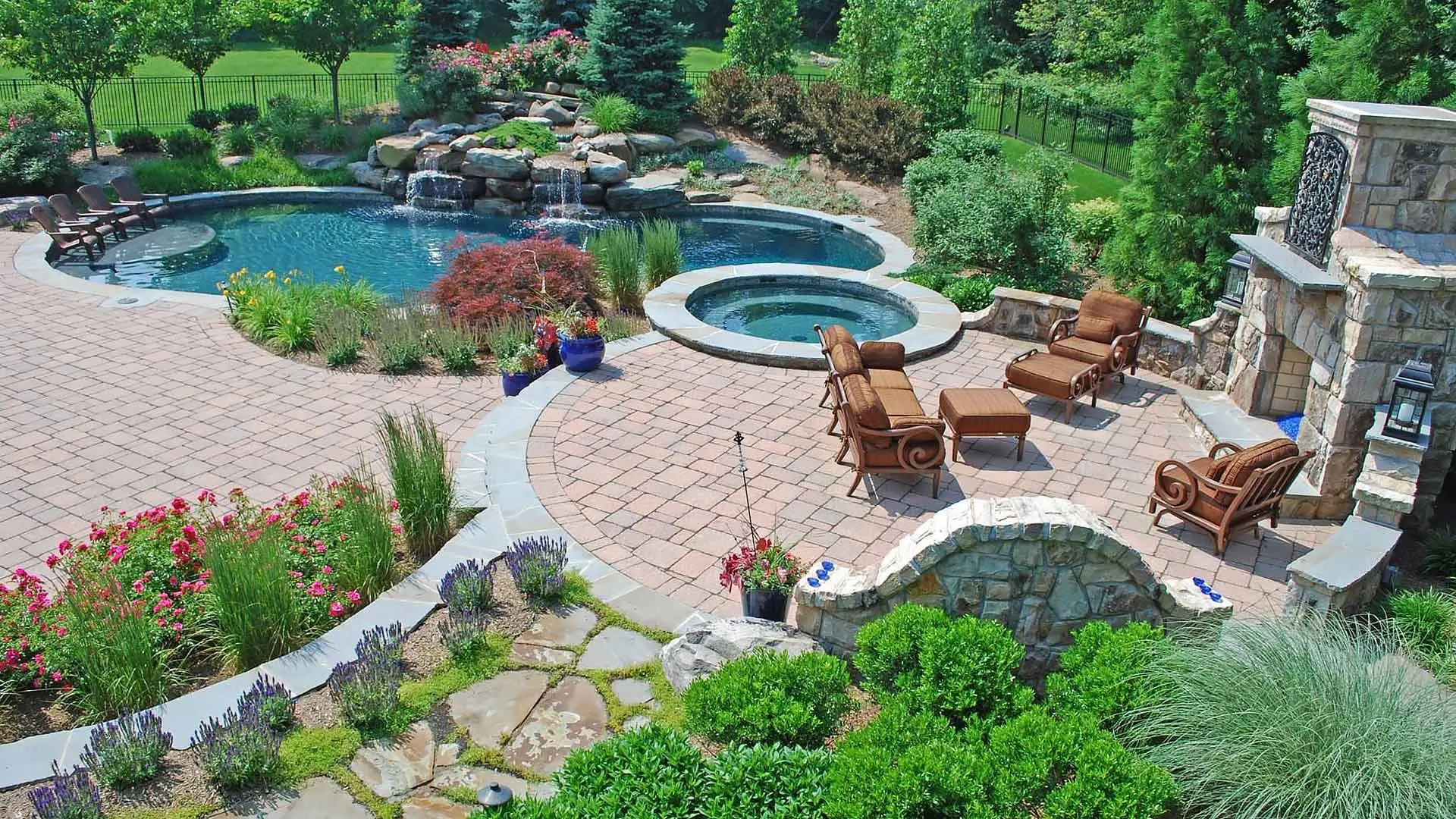 Beautiful outdoor living area and pool in West Chester, PA.